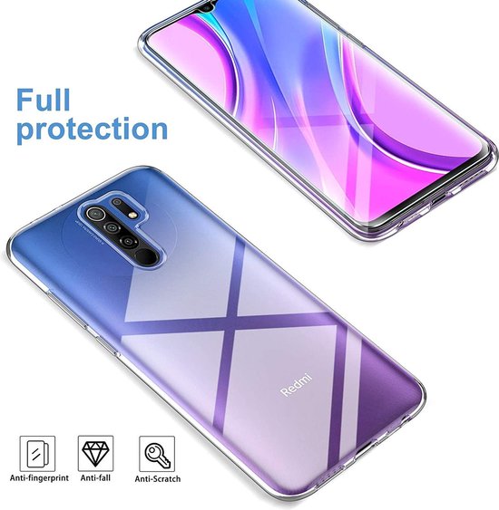 Xiaomi Redmi 9 Hoesjes – Transparante Siliconen Backcover – 2 Pack Screenprotector – Gehard Glas-Ilumina Benelux