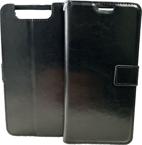 Samsung Galaxy A90 Hoesjes – Portemonnee Book Case – Pasjeshouder – Magneetsluiting – Zwart-Ilumina Benelux