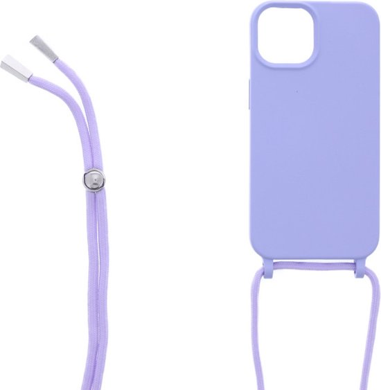 iPhone 14 Pro Max Hoesjes – Siliconen Backcover met Ketting – TPU – Lila-Ilumina Benelux