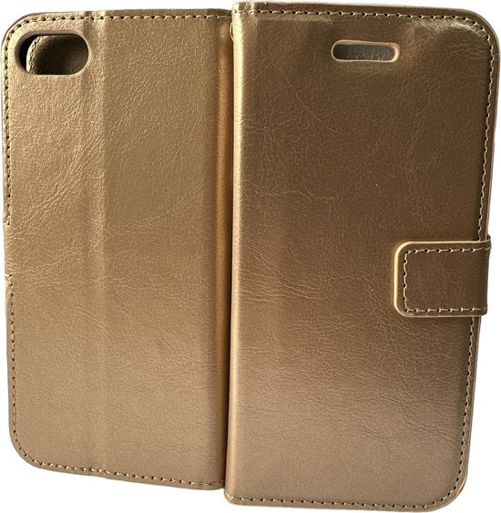 iPhone 5/5S/SE Hoesjes – Portemonnee Book Case – Pasjeshouder – Magneetsluiting – Goud-Ilumina Benelux