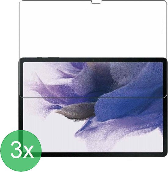 Screenprotector – Geschikt voor Samsung Galaxy Tab S7+ / S7 FE / S8+ – Gehard Glas – Anti-kras – 3-Pack Tempered Glas-tabletscreenprotectors-Ilumina Benelux