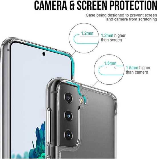 Samsung Galaxy S23 Hoesjes – Siliconen Backcover – Military Grade Schokbestendig – Crystal Clear Transparant-Ilumina Benelux