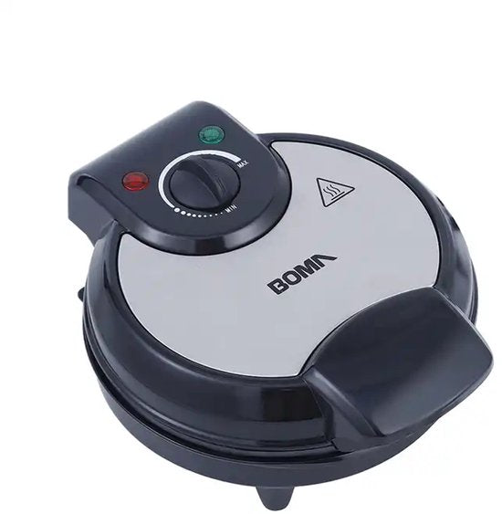 Wafelijzer – 1200W Wafelmaker Rond – Instelbare Thermostaat – Antiaanbaklaag – Compact Opbergen – Zwart-Wafelijzer-Ilumina Benelux