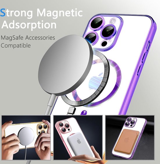 iPhone 16 Pro Hoesjes – Backcover – Camera Lens Protector – MagSafe Compatibel – Paars-Ilumina Benelux