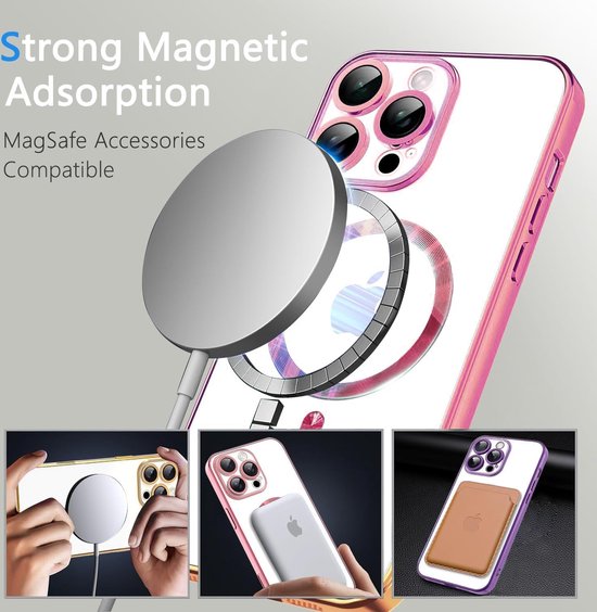 iPhone 16 Plus Hoesjes – Siliconen Backcover – Camera Lens Protector – MagSafe Compatibel – Roze-Ilumina Benelux