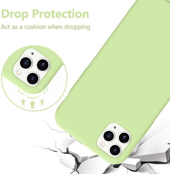 iPhone 11 Pro Hoesjes – Siliconen Backcover – SpearMint – Inclusief Screenprotector – Gehard Glas-Ilumina Benelux