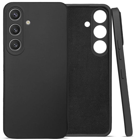 Shockproof Backcover - Liquid Silicone Soft Hoesje + 2x Screenprotector - Geschikt voor: Samsung Galaxy A34 - Zwart