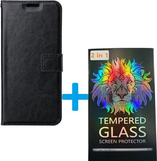 Samsung Galaxy M53 Hoesjes – Portemonnee Hoes – 2 Pack Screenprotector – Pasjeshouder – Zwart-Ilumina Benelux