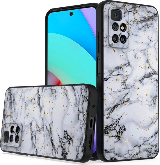 Xiaomi Redmi 10 2022 Hoesjes – Siliconen Backcover – Marmer Print – Wit-Ilumina Benelux