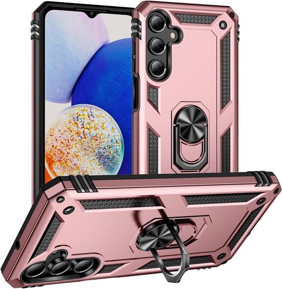 Samsung Galaxy A16 Hoesjes – Anti-Shock Hybride Ring Armor Backcover – Schokbestendig – Roségoud-Ilumina Benelux
