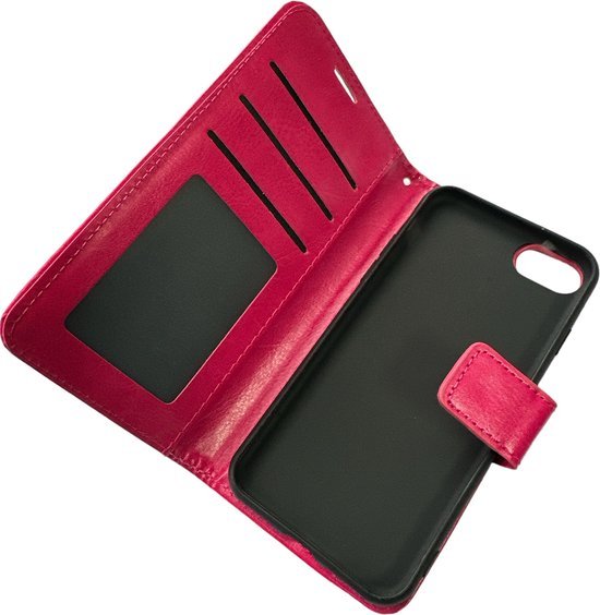 iPhone SE/5/5S Hoesjes – Portemonnee Book Case – Pasjeshouder – Magneetsluiting – Roze-Ilumina Benelux