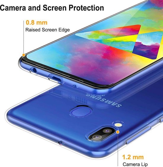 Soft Backcover Hoesje Geschikt voor: Samsung Galaxy M20 - Silicone Hoesje - Transparant