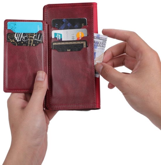 Premium Vintage Wallet Hoesje Geschikt voor Samsung Galaxy A24 - Rood