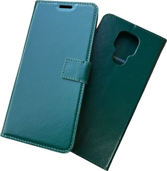 Motorola Moto E7 Hoesjes – Portemonnee Hoes – Magneetsluiting – 3x Screenprotector – Groen-Ilumina Benelux