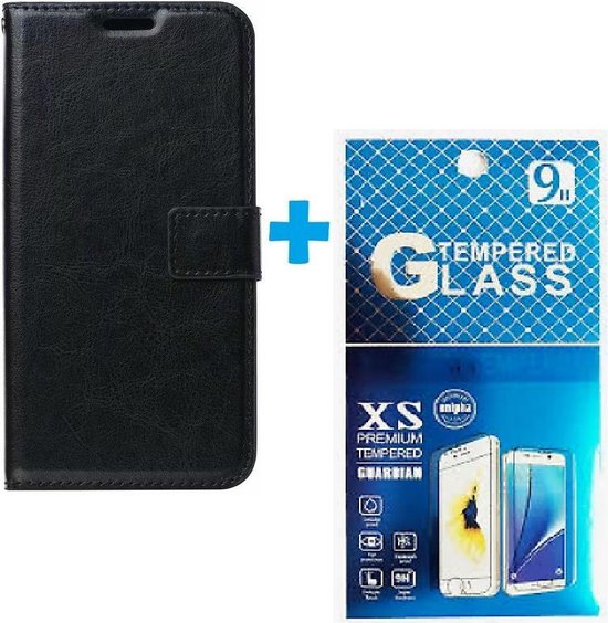 Portemonnee Hoesje - 2 Pack Screenprotector Geschikt voor: Samsung Galaxy A3 (2017) - zwart
