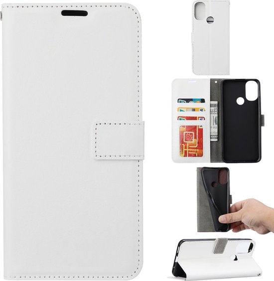 Motorola Moto G10/G20/G30 Hoesjes – Portemonnee Bookcase – Magneetsluiting – Inclusief Screenprotector – Wit-Ilumina Benelux