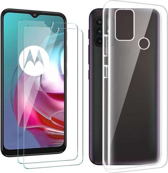 Motorola Moto G30/G20/G10 Hoesjes – Transparante Siliconen Backcover – Inclusief 2 Screenprotectors – Anti Kras – Transparant