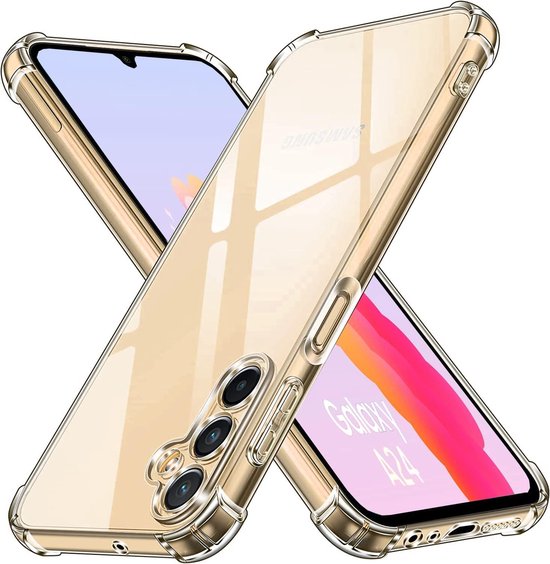 Anti-Shock silicone hoesje met 2 Pack Screenprotector Glas Geschikt voor: Samsung Galaxy A25 4G & 5G