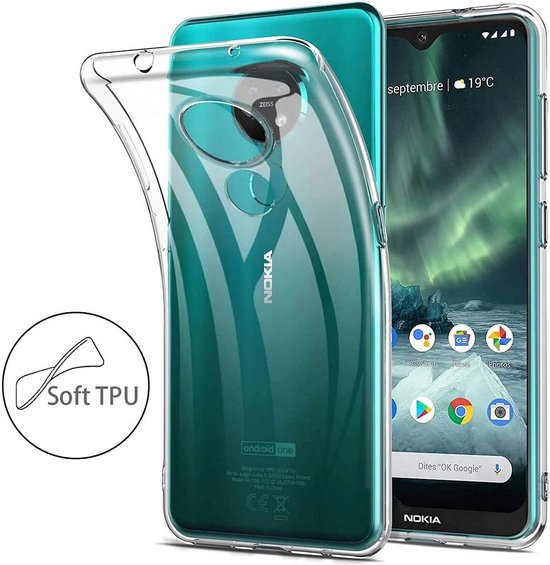 Nokia 7.2 Hoesjes – Transparante Siliconen Backcover – Inclusief 2x Screenprotector Gehard Glas – Anti Kras-Ilumina Benelux