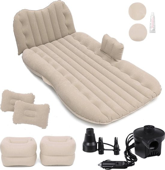 Auto Achterbank Cover Auto bed Reisbed Vochtbestendige Opblaasbare Matras Luchtbed voor Auto-interieur 135cmx88cmx36cm - Grijs