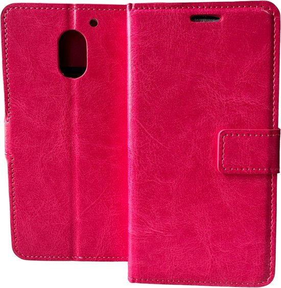 Motorola Moto E3 Hoesjes – Portemonnee Bookcase – Pasjeshouder – Magneetsluiting – Roze-Ilumina Benelux