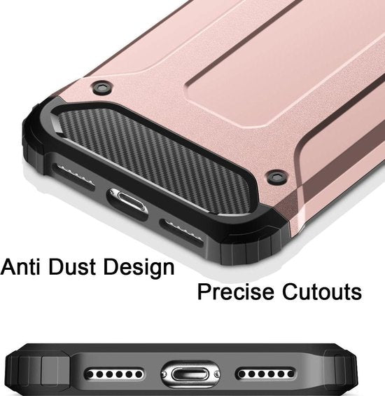 iPhone 7 Plus/8 Plus Hoesjes – Hybrid Armor Heavy Duty Backcover – Schokbestendig – Roségoud-Ilumina Benelux