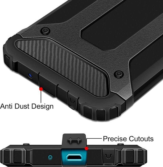 Samsung Galaxy A50 Hoesjes – Heavy Duty Backcover – Schokbestendig – Incl. Gehard Glas Screenprotector – Zwart-Ilumina Benelux