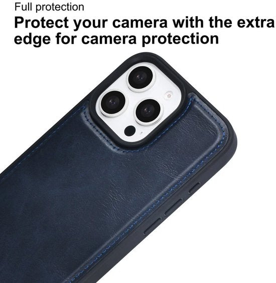 iPhone 16 Plus Hoesjes – Backcover – Afneembare Pasjeshouder – Blauw-Ilumina Benelux
