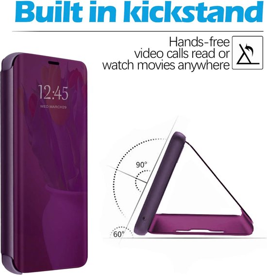 Clear View Spiegel hoesje Geschikt voor: Samsung Galaxy S22+ - Blauwpaars