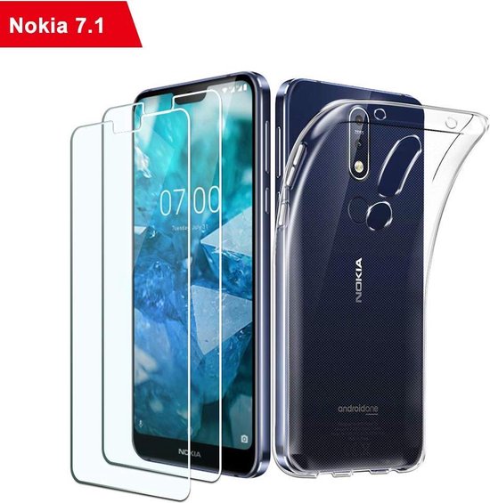 Screenprotector – Geschikt voor Nokia 7.1 – 2x Gehard Glas – Anti-kras – Transparant-Ilumina Benelux