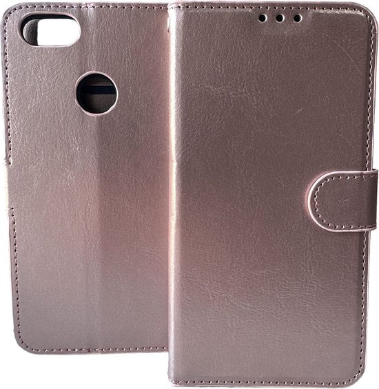 Motorola Moto E6 Play Hoesjes – Portemonnee Book Case – Pasjeshouder – Magneetsluiting – Roségoud-Ilumina Benelux
