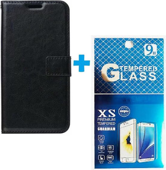 Motorola Moto G 5G Plus Hoesjes – Portemonnee Book Case – Pasjeshouder – 2x Screenprotector – Zwart-Ilumina Benelux