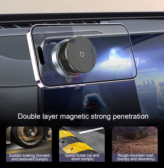 Telefoonhouder auto – Magnetisch met zuignap – Ultra sterke magneet – 360° draaibaar – Zwart-Ilumina Benelux