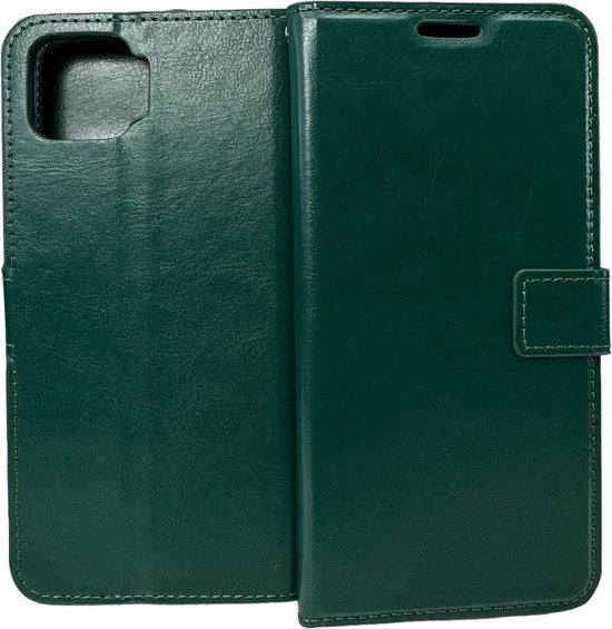 Oppo A73 Hoesjes – Portemonnee Book Case – Pasjeshouder – Magneetsluiting – Groen-Ilumina Benelux