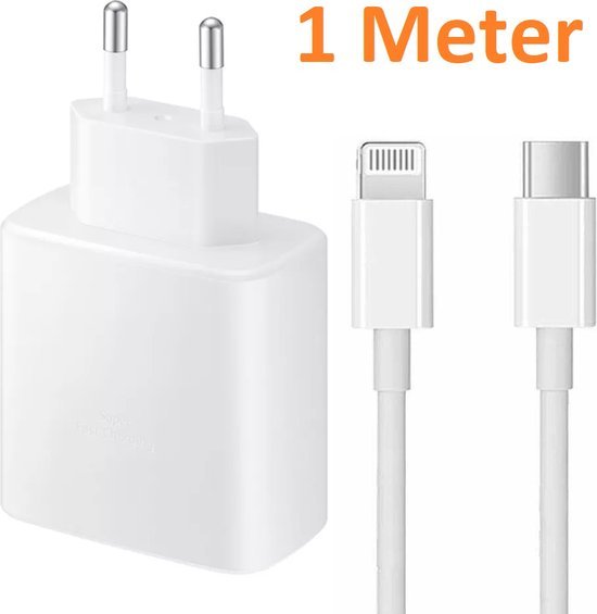 Oplader – Geschikt voor iPhone 11/12/13/14/15 & iPad – Lightning naar USB-C – 45W Snelladen – 1 Meter-Oplader-Ilumina Benelux