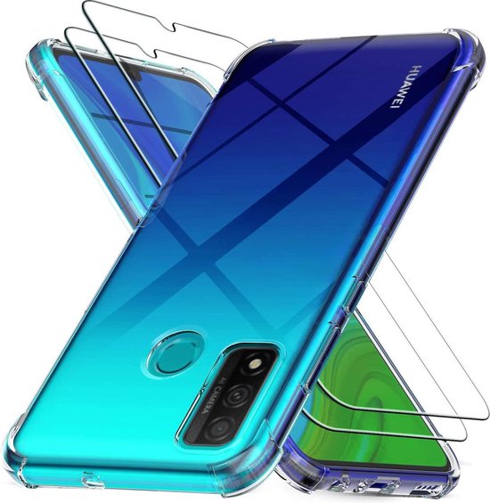 Huawei P Smart 2020 Hoesjes – Hybride Backcover – Schokbestendig – 2x Screenprotector Gehard Glas – Transparant-Ilumina Benelux