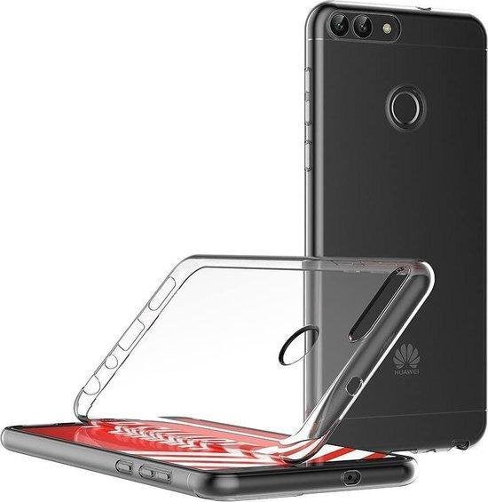 Huawei P Smart 2018 Hoesjes – Transparante TPU Siliconen Backcover – Soft Case – 3x Gehard Glas Screenprotector-Ilumina Benelux