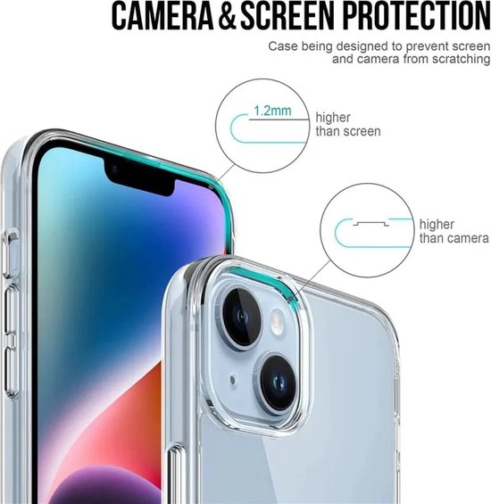 iPhone 15 Plus Hoesjes – Transparante TPU Bumper – Military Grade Schokbestendig – Crystal Clear-Ilumina Benelux