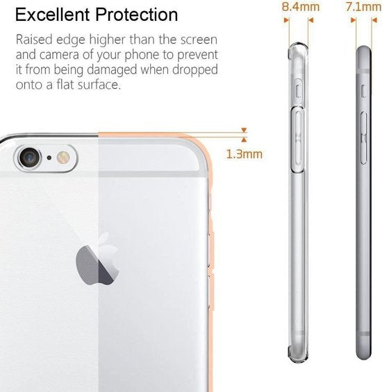 iPhone 6/6S Hoesjes – Transparante TPU Siliconen Backcover – Inclusief 2x Gehard Glas Screenprotector-Ilumina Benelux
