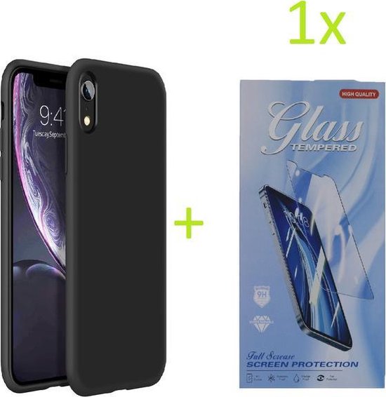 iPhone XR Hoesjes – TPU Siliconen Backcover – Inclusief Screenprotector – Schokbestendig – Zwart-Ilumina Benelux