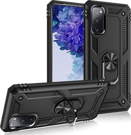 Samsung Galaxy S20 Hoesjes – Ring Armor Backcover – 360° Draaibare Standaard – Magneet – Goud-Ilumina Benelux
