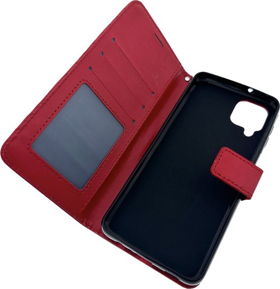 Samsung Galaxy A22 4G & M22 Hoesjes – Portemonnee Book Case – Pasjeshouder – Magneetsluiting – Rood-Ilumina Benelux