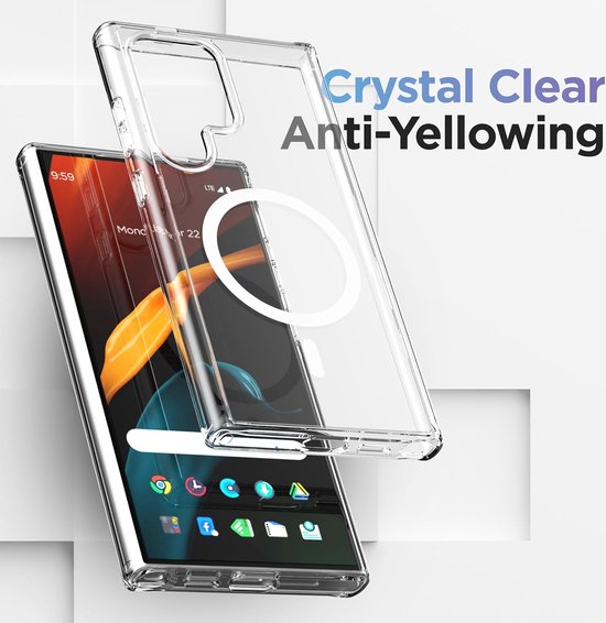 Samsung Galaxy S24 Ultra Hoesjes – Transparante Backcover – Schokbestendig – MagSafe Compatibel – Doorzichtig-Ilumina Benelux