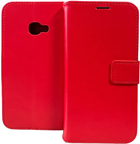 Samsung Galaxy Xcover 4/4S Hoesjes – Portemonnee Hoes – 2 Pack Screenprotector – Pasjeshouder – Rood