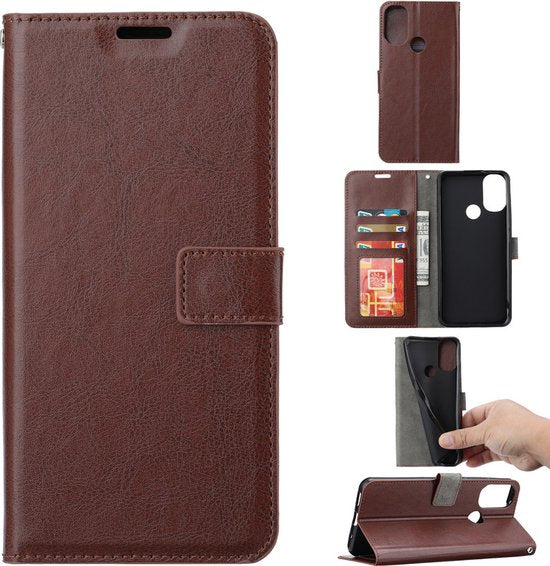 Motorola Moto G200 5G Hoesjes – Bookcase Portemonnee – Pasjeshouder – 1x Screenprotector – Bruin-Ilumina Benelux