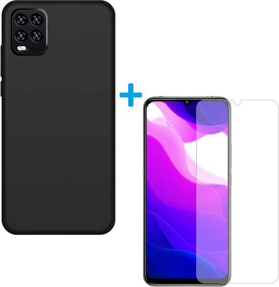 Xiaomi Mi 10 Hoesjes – Siliconen Backcover – Schokbestendig – 2x Screenprotector Gehard Glas – Zwart-Ilumina Benelux