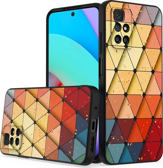 Xiaomi Redmi 10 2022 Hoesjes – Siliconen Backcover – Marmer Triangle Print – Schokbestendig-Ilumina Benelux