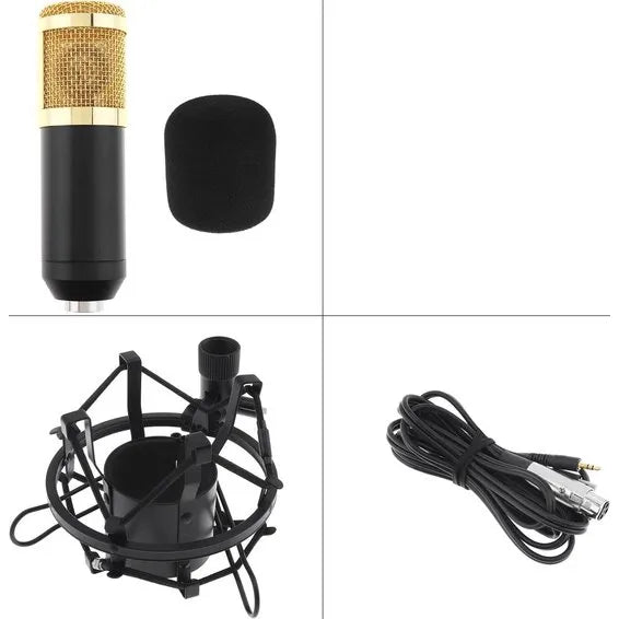 LB Condensator Microfoon Set – Studio Microfoon – XLR naar 3.5mm – Podcast Microfoon – Streaming – Gaming – Zingen – Opnames – Zwart-Ilumina Benelux