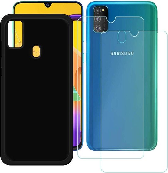 Samsung Galaxy M20 Hoesjes – Siliconen TPU Backcover – Soft Grip – Inclusief 2x Screenprotector – Zwart-Ilumina Benelux