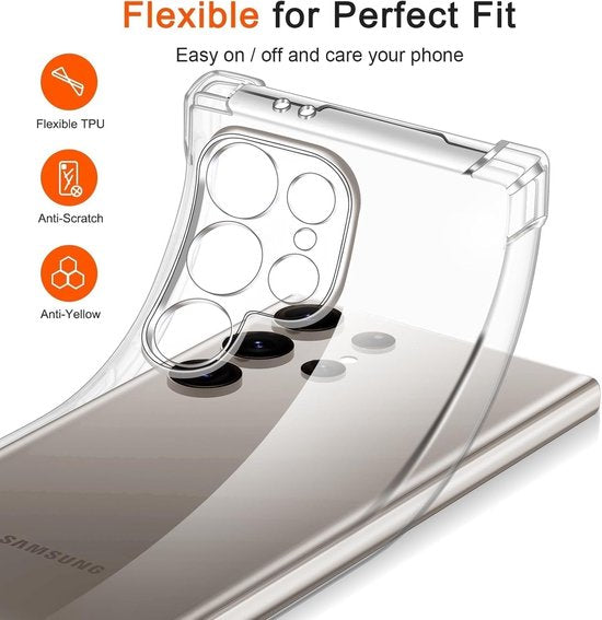 Samsung Galaxy S23 Ultra Hoesjes – Siliconen Backcover – Schokbestendig – Camera Beschermer – Transparant-Ilumina Benelux